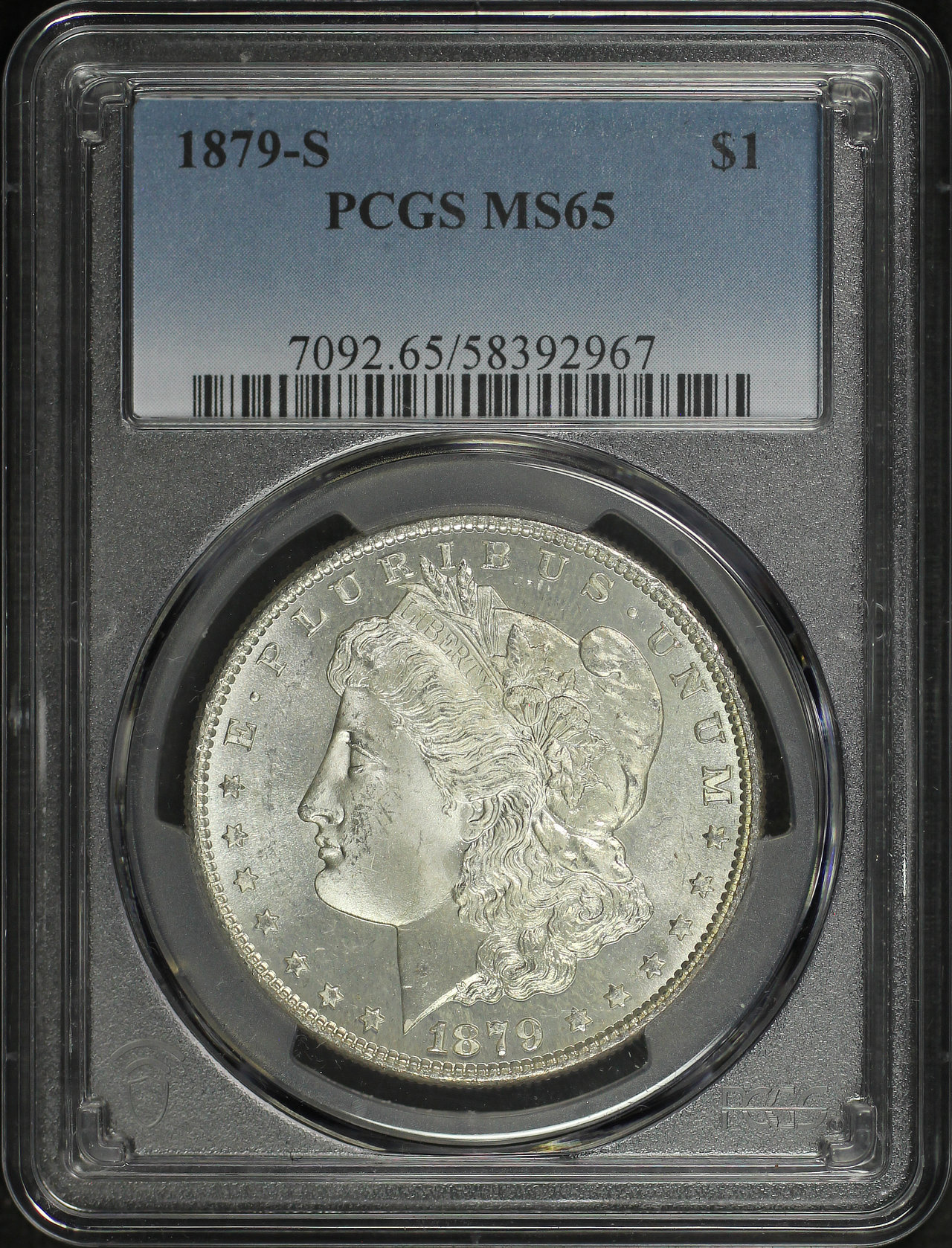 Obverse of this 1879-S Morgan Dollar PCGS MS-65