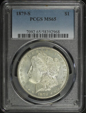 Obverse of this 1879-S Morgan Dollar PCGS MS-65