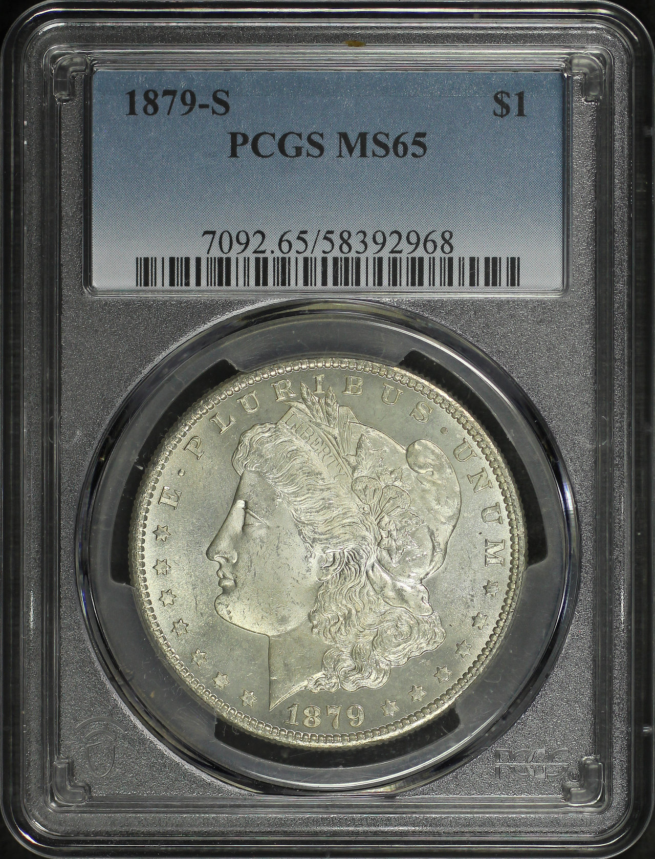 Obverse of this 1879-S Morgan Dollar PCGS MS-65