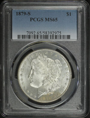 Obverse of this 1879-S Morgan Dollar PCGS MS-65