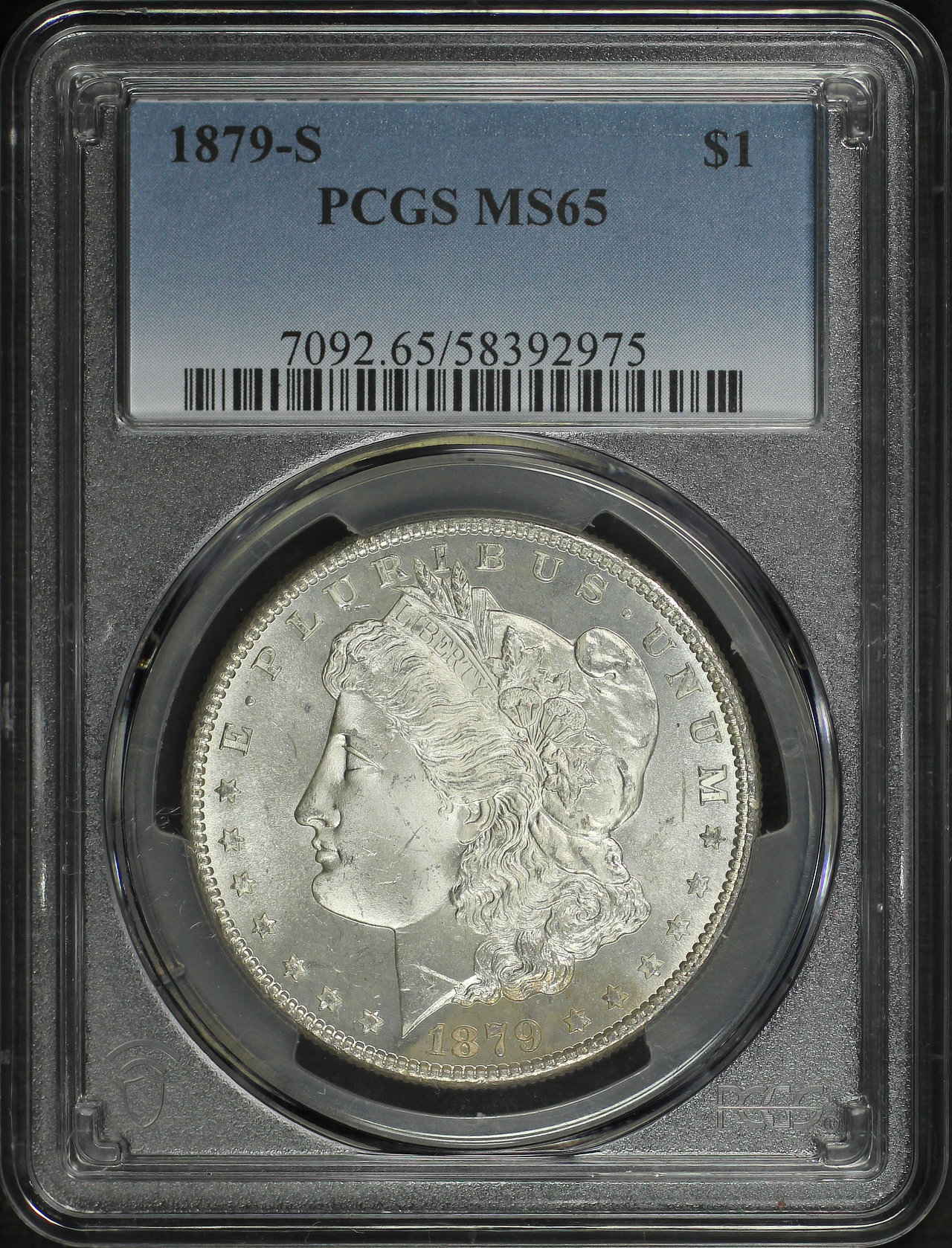 Obverse of this 1879-S Morgan Dollar PCGS MS-65