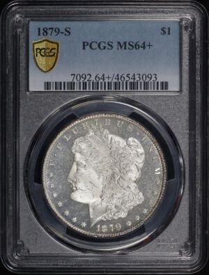 Obverse of this 1879-S Morgan Dollar PCGS MS-64+ – DMPL Obverse