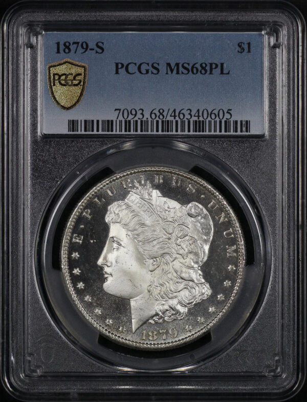Obverse of this 1879-S Morgan Dollar PCGS MS-68 PL
