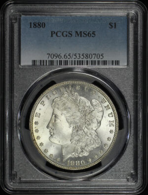 Obverse of this 1880 Morgan Dollar PCGS MS-65
