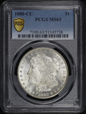 Obverse of this 1880-CC Morgan Dollar PCGS MS-63