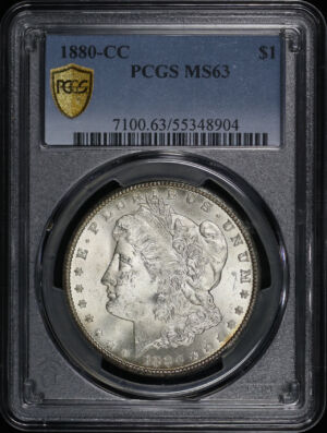 Obverse of this 1880-CC Morgan Dollar PCGS MS-63
