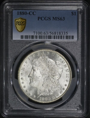Obverse of this 1880-CC Morgan Dollar PCGS MS-63