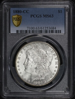 Obverse of this 1880-CC Morgan Dollar PCGS MS-63