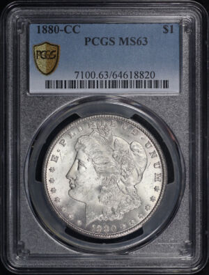 Obverse of this 1880-CC Morgan Dollar PCGS MS-63