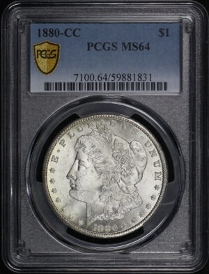 Obverse of this 1880-CC Morgan Dollar PCGS MS-64