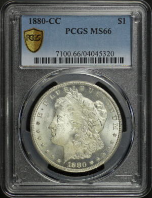 Obverse of this 1880-CC Morgan Dollar PCGS MS-66
