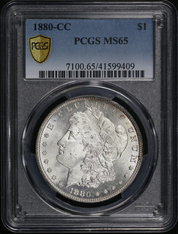 Obverse of this 1880-CC Morgan Dollar PCGS MS-65