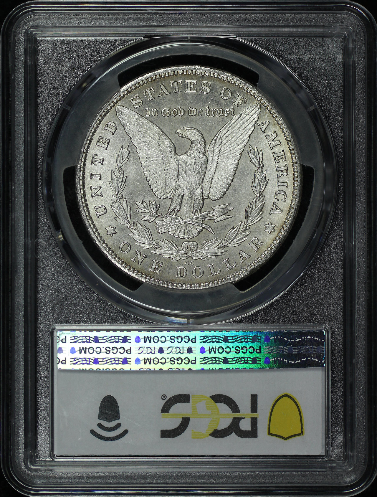Reverse of this 1880-CC Morgan Dollar 8/High 7 PCGS MS-62