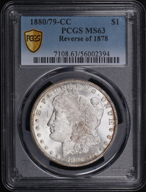 Obverse of this 1880/79-CC Reverse of 1878 Morgan Dollar PCGS MS-63
