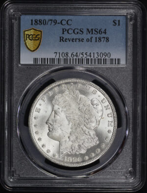 Obverse of this 1880/79-CC Morgan Dollar Reverse of 1878 PCGS MS-64