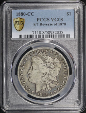 Obverse of this 1880-CC Morgan Dollar 8/7 Reverse of 1878 PCGS VG-08