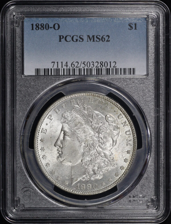 Obverse of this 1880-O Morgan Dollar PCGS MS-62