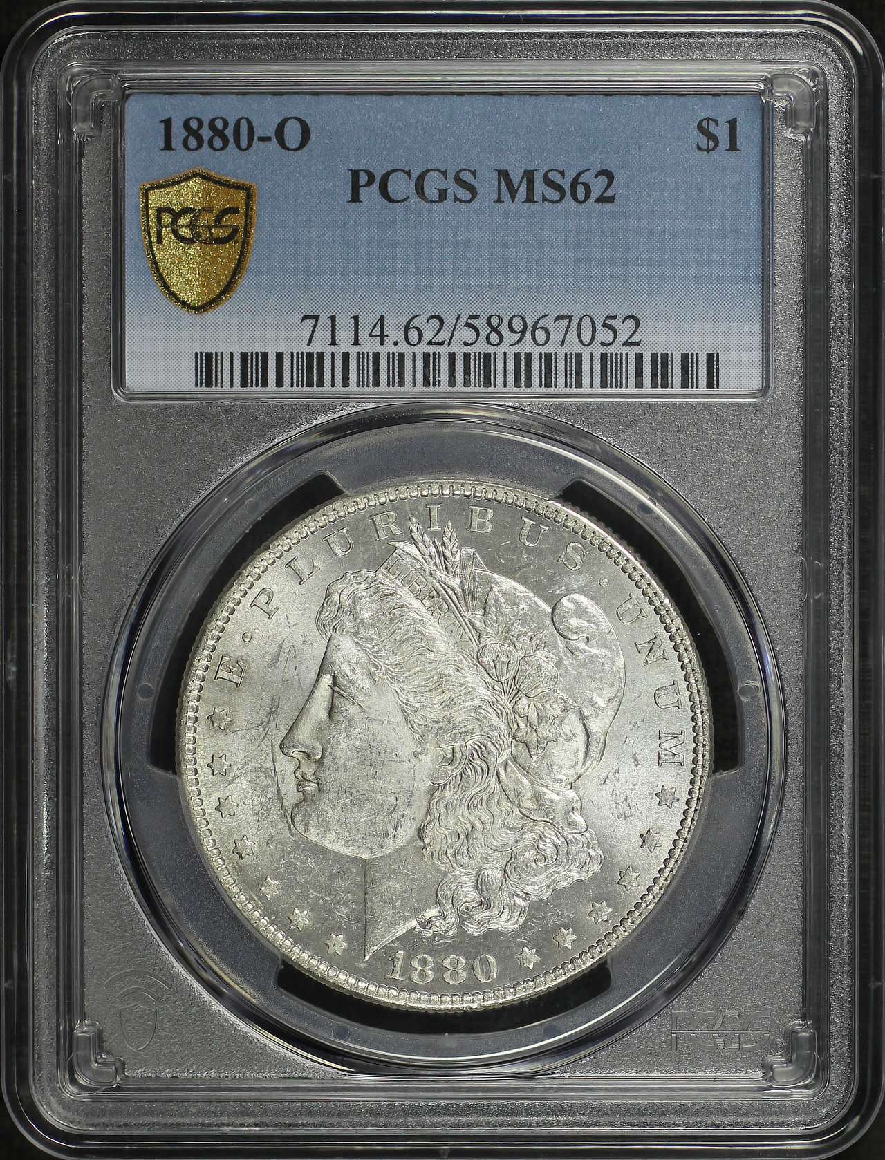 Obverse of this 1880-O Morgan Dollar PCGS MS-62