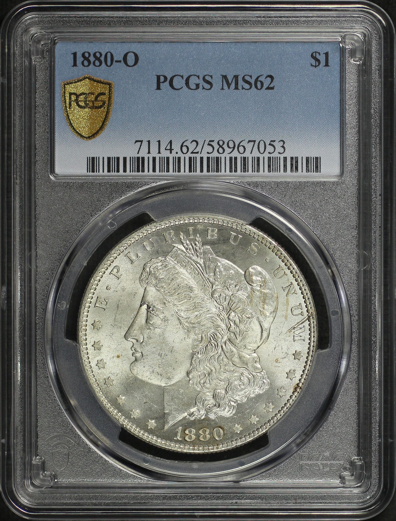 Obverse of this 1880-O Morgan Dollar PCGS MS-62