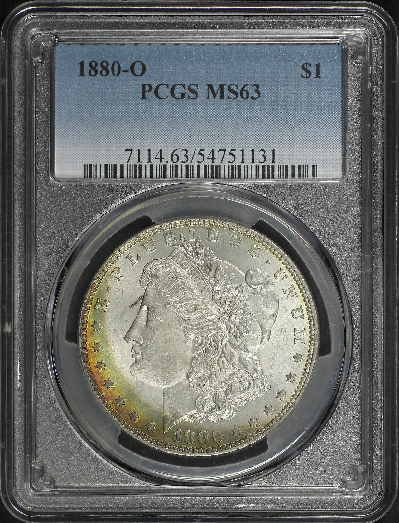 Obverse of this 1880-O Morgan Dollar PCGS MS-63