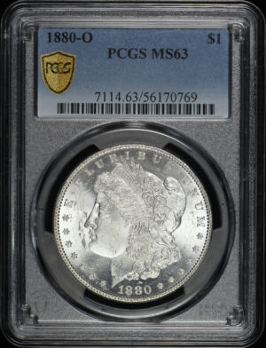 Obverse of this 1880-O Morgan Dollar PCGS MS-63