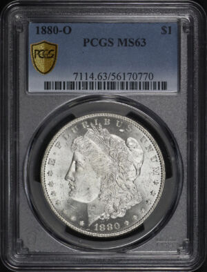 Obverse of this 1880-O Morgan Dollar PCGS MS-63
