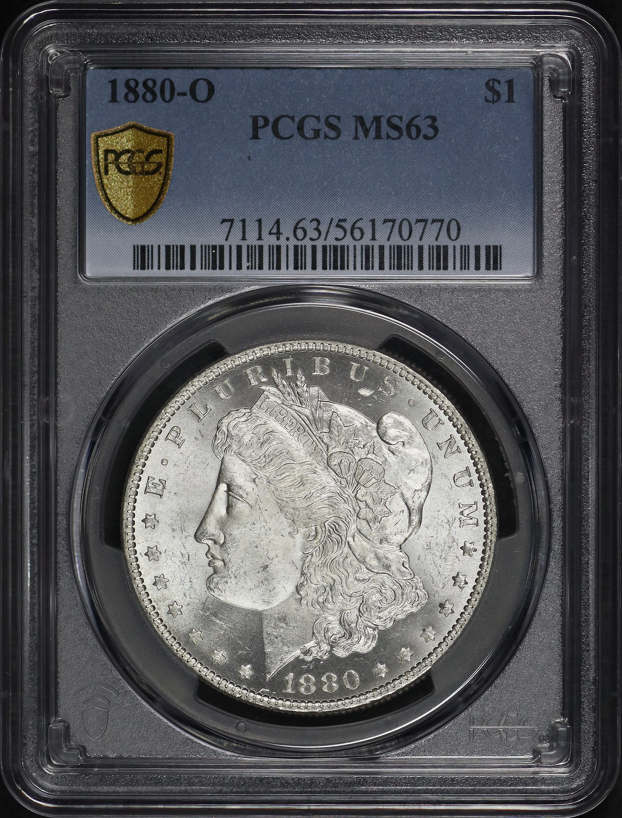 Obverse of this 1880-O Morgan Dollar PCGS MS-63
