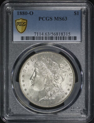 Obverse of this 1880-O Morgan Dollar PCGS MS-63