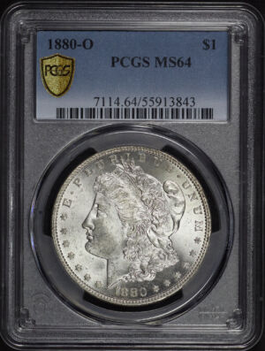 Obverse of this 1880-O Morgan Dollar PCGS MS-64