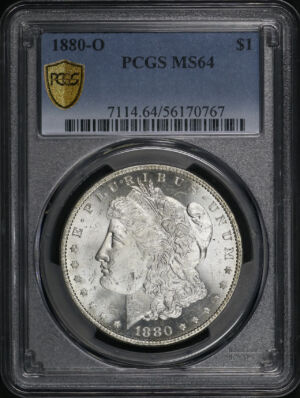 Obverse of this 1880-O Morgan Dollar PCGS MS-64