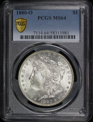 Obverse of this 1880-O Morgan Dollar PCGS MS-64