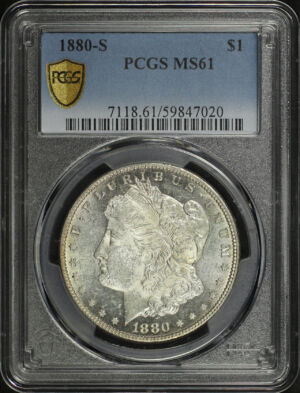 Obverse of this 1880-S Morgan Dollar PCGS MS-61