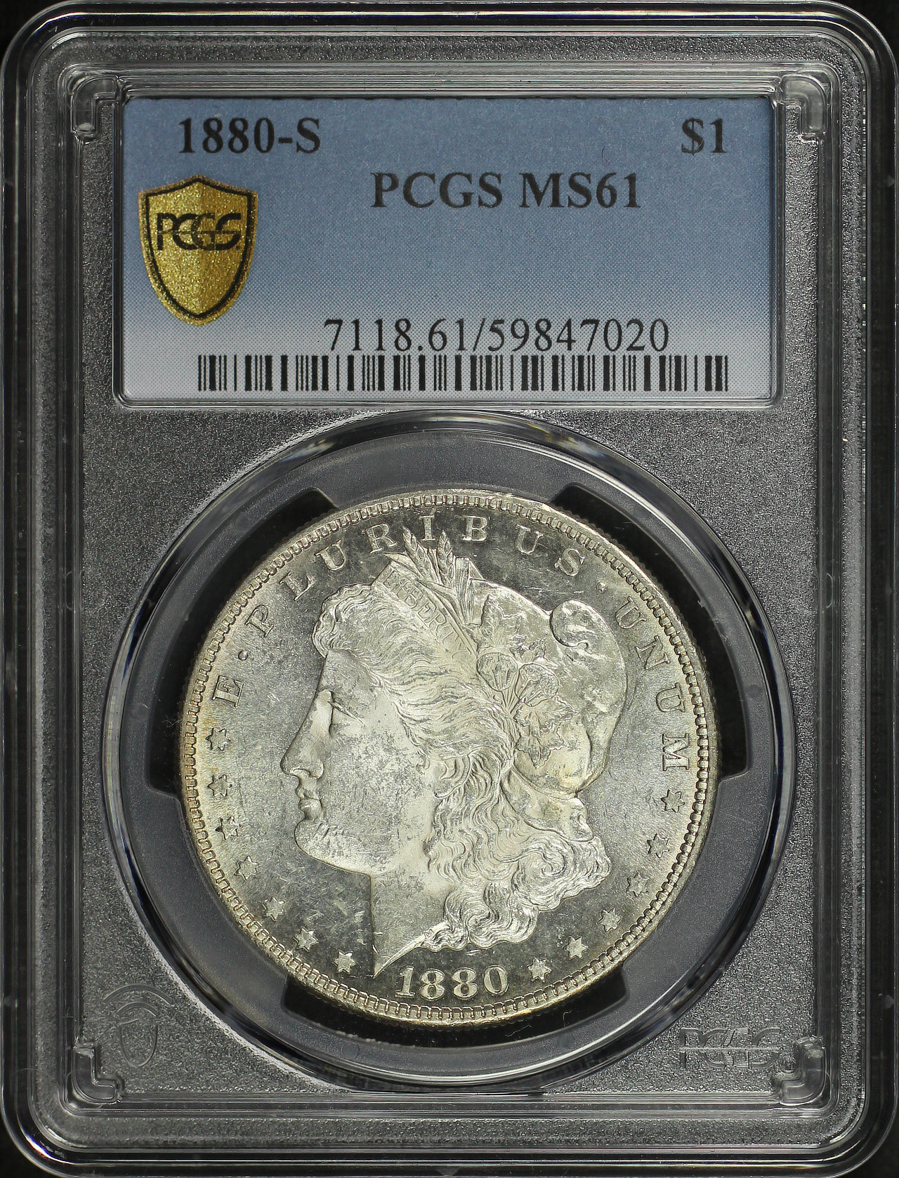 Obverse of this 1880-S Morgan Dollar PCGS MS-61