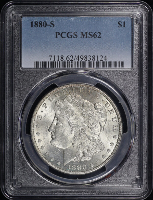 Obverse of this 1880-S Morgan Dollar PCGS MS-62