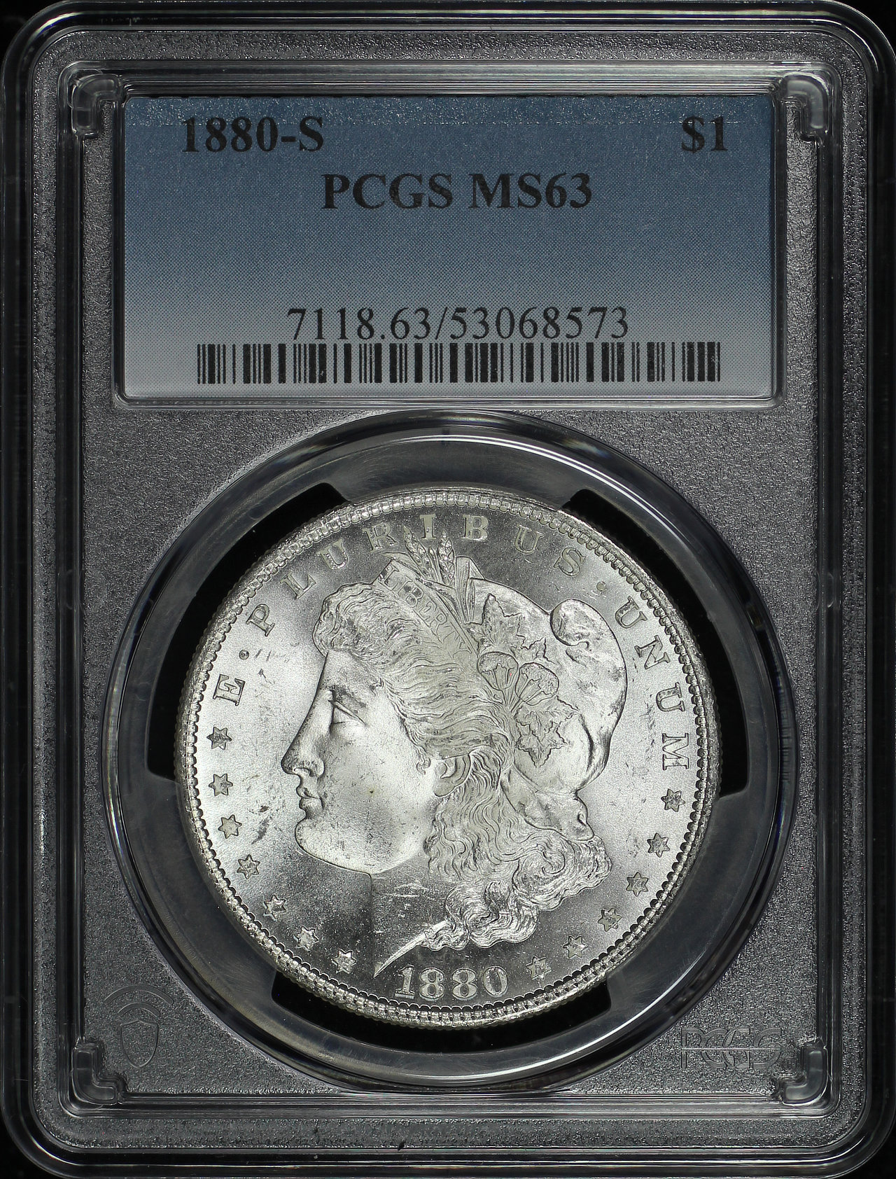 Obverse of this 1880-S Morgan Dollar PCGS MS-63