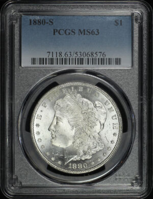 Obverse of this 1880-S Morgan Dollar PCGS MS-63