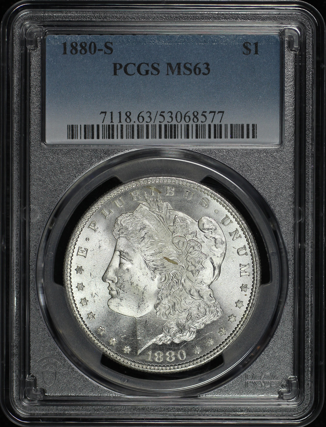 Obverse of this 1880-S Morgan Dollar PCGS MS-63
