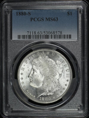 Obverse of this 1880-S Morgan Dollar PCGS MS-63
