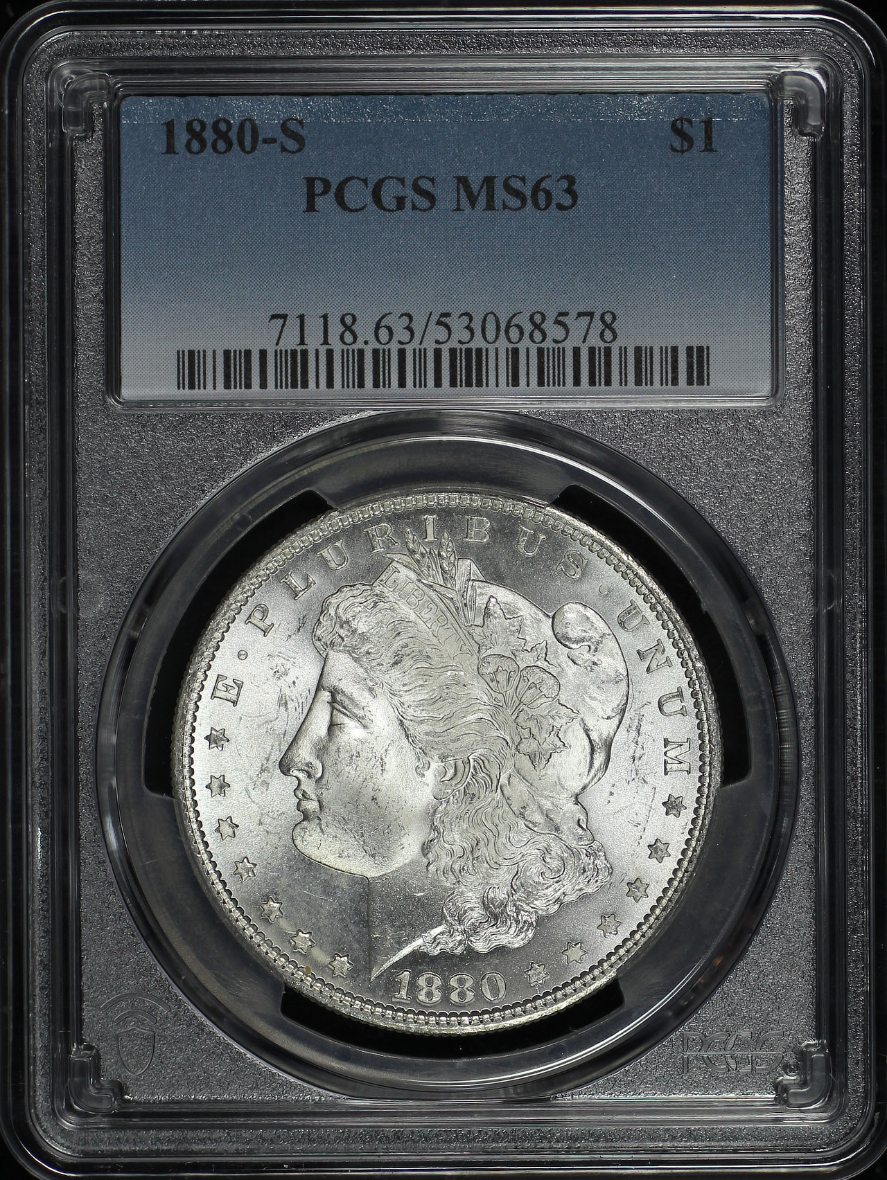Obverse of this 1880-S Morgan Dollar PCGS MS-63