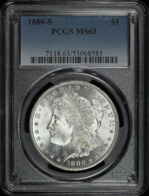 Obverse of this 1880-S Morgan Dollar PCGS MS-63