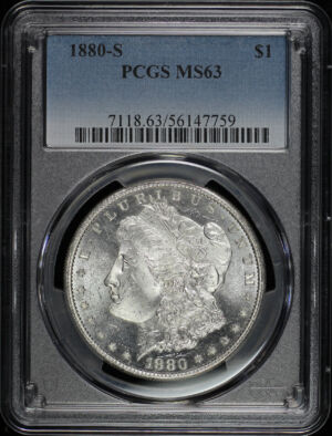 Obverse of this 1880-S Morgan Dollar PCGS MS-63