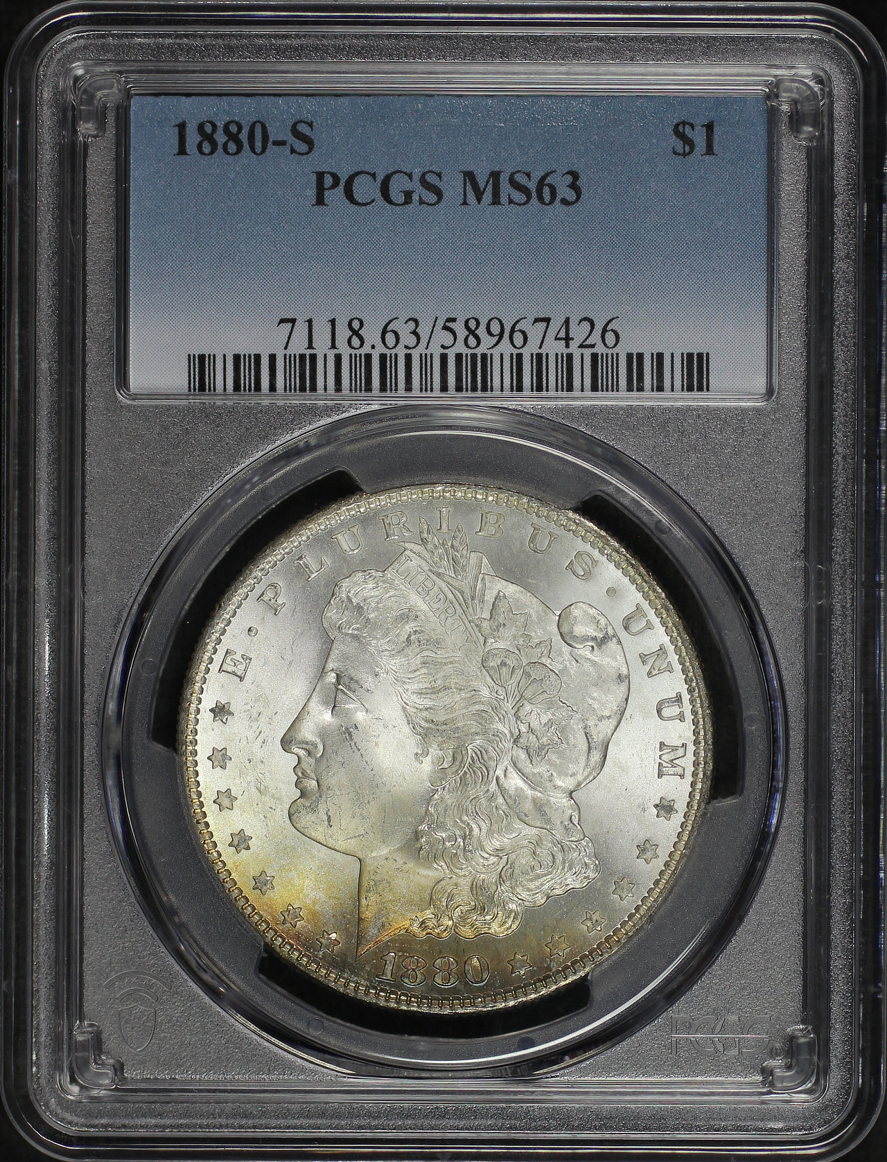 Obverse of this 1880-S Morgan Dollar PCGS MS-63