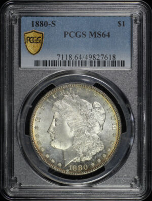 Obverse of this 1880-S Morgan Dollar PCGS MS-64