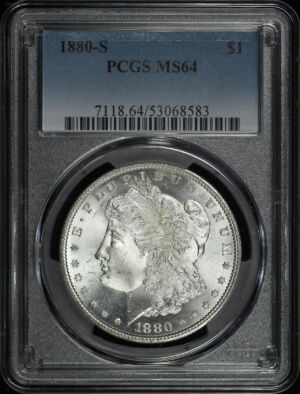 Obverse of this 1880-S Morgan Dollar PCGS MS-64