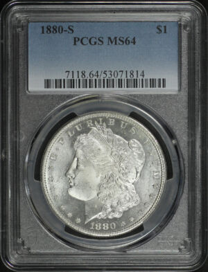 Obverse of this 1880-S Morgan Dollar PCGS MS-64