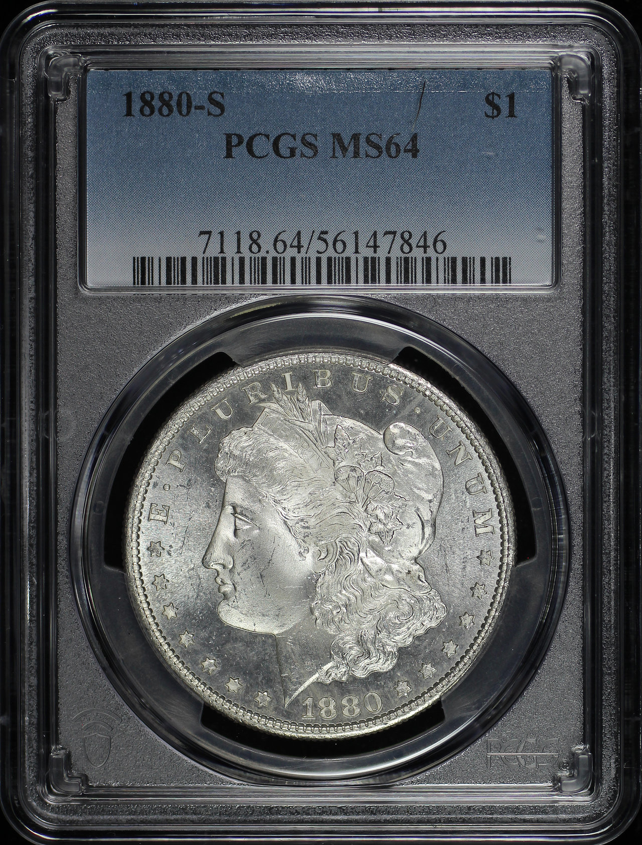Obverse of this 1880-S Morgan Dollar PCGS MS-64