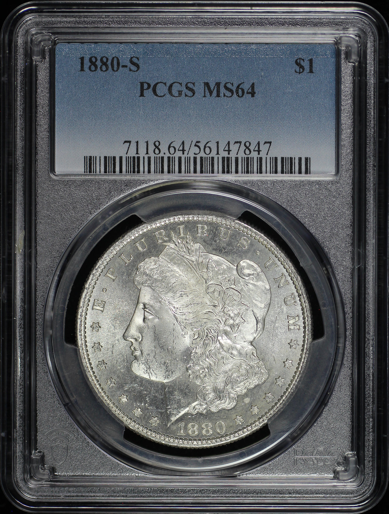 Obverse of this 1880-S Morgan Dollar PCGS MS-64