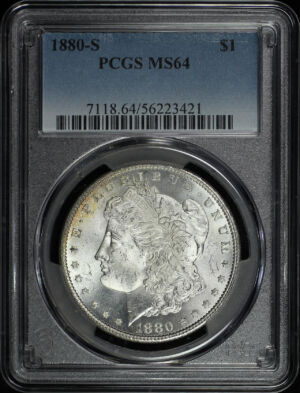 Obverse of this 1880-S Morgan Dollar PCGS MS-64