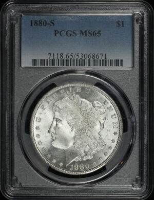 Obverse of this 1880-S Morgan Dollar PCGS MS-65
