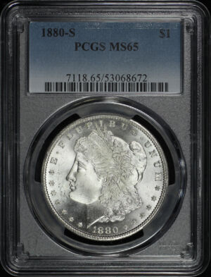 Obverse of this 1880-S Morgan Dollar PCGS MS-65